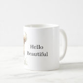 花を身に着けた鹿 コーヒーマグカップ (正面右)