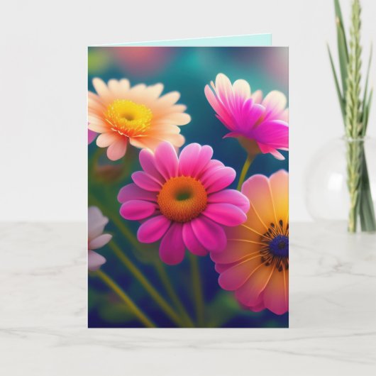 花を送るハグ勇気付けられる サンキューカード (正面)