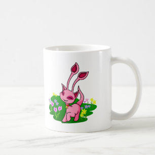 花を通した意気揚々と歩くピンクのAisha コーヒーマグカップ