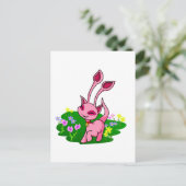 花を通してピンクのアイシャを突く ポストカード (スタンド正面)