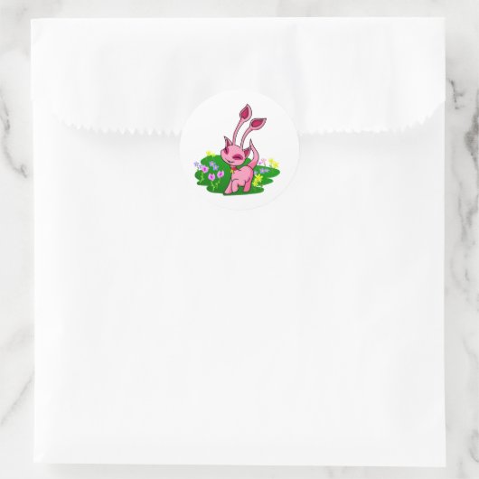 花を通してピンクのアイシャを突く ラウンドシール (バッグ)