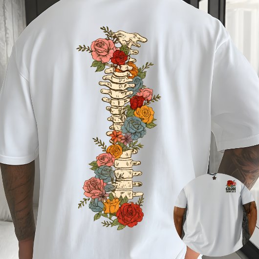 花を通して成長する フラワー・ボタニカル・インスピレーション Tシャツ