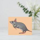 花を運ぶマウス，デイジー：アート ポストカード (スタンド正面)