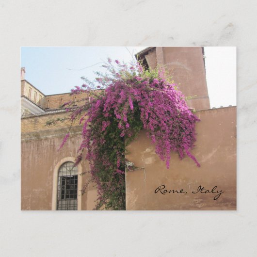 花を重ねて古い建物 ポストカード (正面)