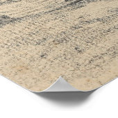 花を集める女性のヴィンテージスケッチ ポスター (角)