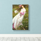 花を集める女性 キャンバスプリント (インサイチュ (ウッドフロア))