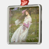 花を集める女性 メタルオーナメント (左)