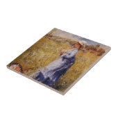 花を集める少女byルノアール タイル (側面)