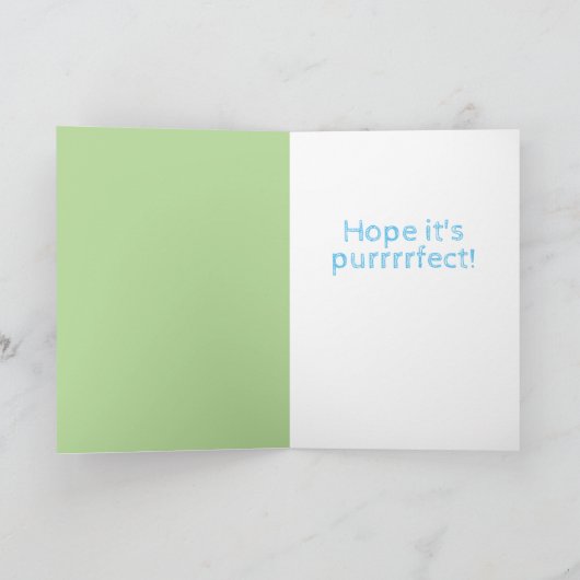 花を頭に乗ったかわいい子猫誕生日 カード (内部)