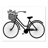花を飾ったかわいい自転車の木製スタンプ ラバースタンプ (インプリント)