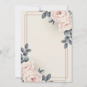 花を飾ったエレガントな結婚式招待状 招待状 (裏面)