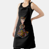 花を飾ったメキシコ人形 エプロン (インサイチュ)