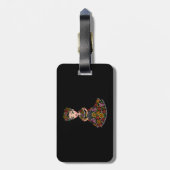 花を飾ったメキシコ人形 ラゲッジタグ (裏面縦)