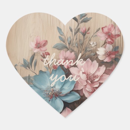 花を飾った木のジャーナリングスポットカードデコ ハートシール (正面)