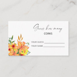 花を飾った栓の数を当てて結婚式のゲーム エンクロージャーカード