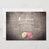 花を飾った素朴なメイソンジャー・エロープメント・レセプション 招待状 (裏面)