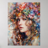 花を飾った美しい少女のポスター ポスター (正面)
