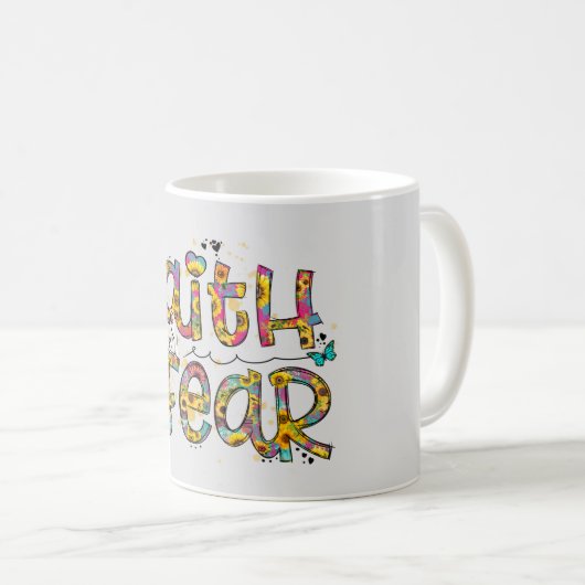 花を飾る背景恐怖に対する信仰引用文 コーヒーマグカップ (正面右)