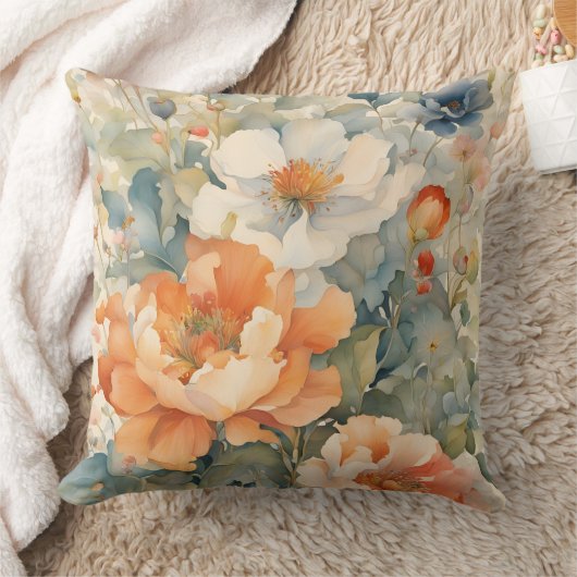 花を飾る クッション (ブランケット)