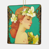 花を髪に入れたケルトの女性 セラミックオーナメント (左)