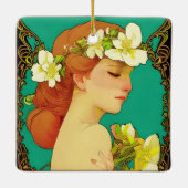花を髪に入れたケルトの女性 セラミックオーナメント (裏面)