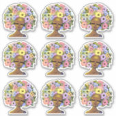 花を髪に持つアフリカ系アメリカ人女性 シール (正面)