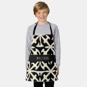 花アイソメトリック単色植物模様 エプロン (着用した状態)