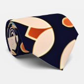 花アイソメブルーベージュ花のパターン ネクタイ (ロール)