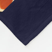 花アイソメブルーベージュ花のパターン フリースブランケット (角)