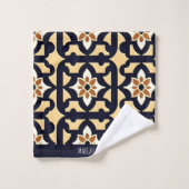 花アイソメボックスベージュ植物模様 バスタオルセット (ウォッシュタオル)