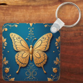 🦋 花アクセサリー愛好家のための蝶の芸術的なギフト キーホルダー (裏面)