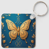 🦋 花アクセサリー愛好家のための蝶の芸術的なギフト キーホルダー (裏面)