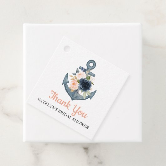 花アンカー付きの航海スタイル感謝タグ フェイバータグ (インサイチュ)