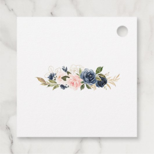 花アンカー付きの航海スタイル感謝タグ フェイバータグ (裏面)