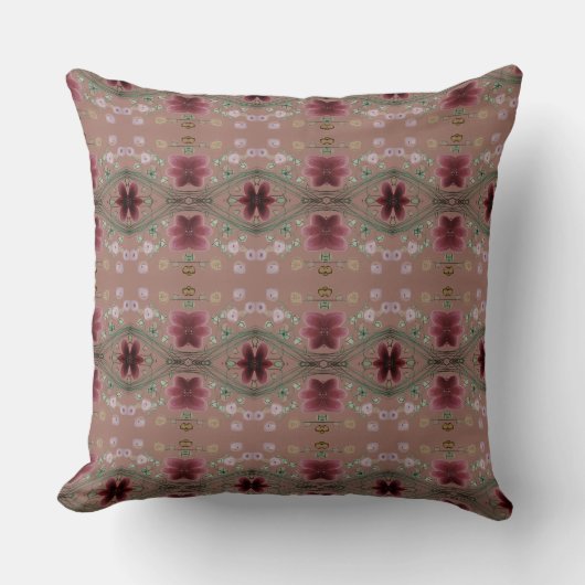 花アートデザイン模様 クッション (正面)