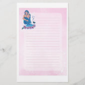 花アート付きマーメイドby Renee Lavoie 便箋 (正面)