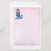 花アート付きマーメイドby Renee Lavoie 便箋 (正面/裏面)