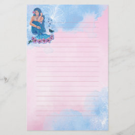 花アート付きマーメイドby Renee Lavoie 便箋