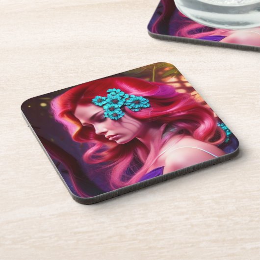 花アート婦人 コースター (左側)