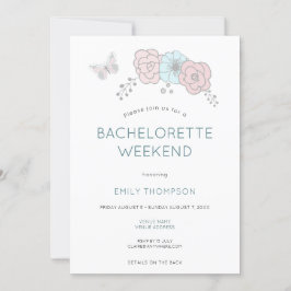 花アート蝶バチェロレッテ週末 招待状