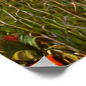 花イエローピンクのティール（緑がかった色）散水缶ポスター ポスター (角)