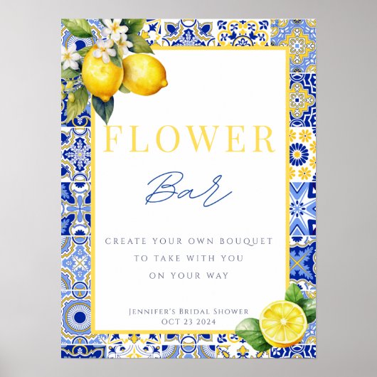 花イタリアン地中海のバー看板ポスター ポスター (正面)