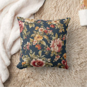花イタリアン柄の美しい織物 クッション (ブランケット)