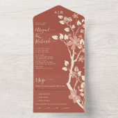 花イニシャル結婚の枝 オールインワン招待状 (内側)