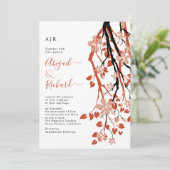 花イニシャル結婚の枝 招待状 (スタンド正面)