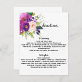 花イラストのプラム ウォータカラー結婚式 案内カード 招待状 (正面/裏面)