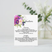 花イラストのプラム ウォーターカラー結婚式 案内カード 招待状 (スタンド正面)