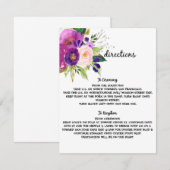 花イラストのプラム ウォーターカラー結婚式 案内カード 招待状 (正面/裏面)