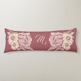 花イラストレーションカスタムモノグラム体枕 ボディピロー