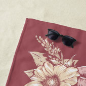 花イラストレーション名前をカスタムするビーチタオル ビーチタオル (インサイチュ)